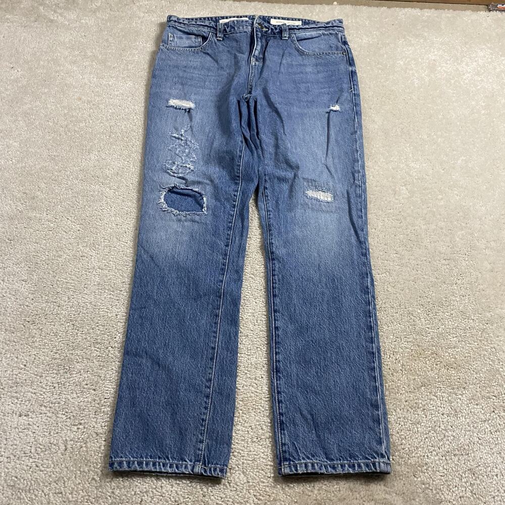 Pilcro And The Letterpress Hyphen Jeans Womens 29 Blue Distressed Straight 29x31